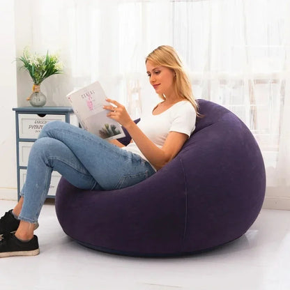 Large Lazy Inflatable Sofa Chair – Comfortable PVC Lounger for Living Room & Tatami Seating - Serene Nest