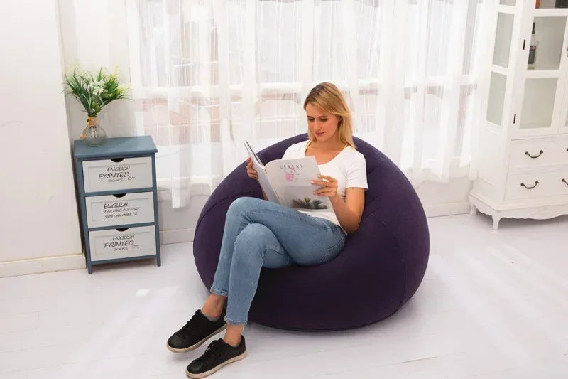 Large Lazy Inflatable Sofa Chair – Comfortable PVC Lounger for Living Room & Tatami Seating - Serene Nest