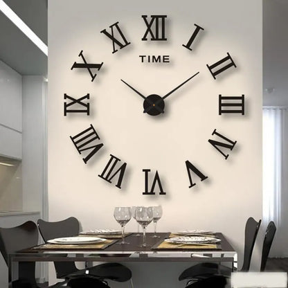 3D Acrylic Design: Our clock features a 3D acrylic design that creates a visually striking effect, with Roman numerals that seem to float in mid-air. - Serene Nest