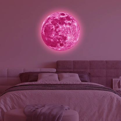 3D Luminous Moon Wall Sticker Glow In The Dark Fluorescent Sticker PVC Home Kids Room Decals Wall Decor Wallpaper - Serene Nest