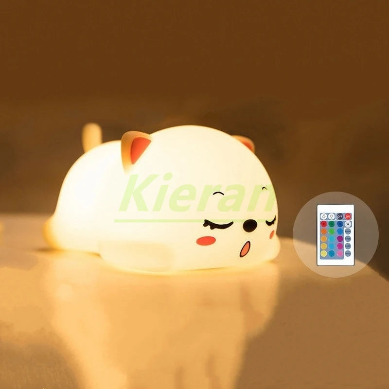 Cute Cat Design: Our night light features a lovable cat character that's sure to delight your child - Serene Nest