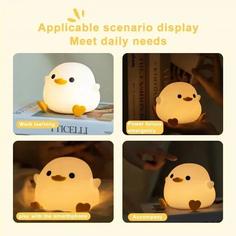 Duck Night Light: Cute LED Silicone Lamp for Kids - Serene Nest