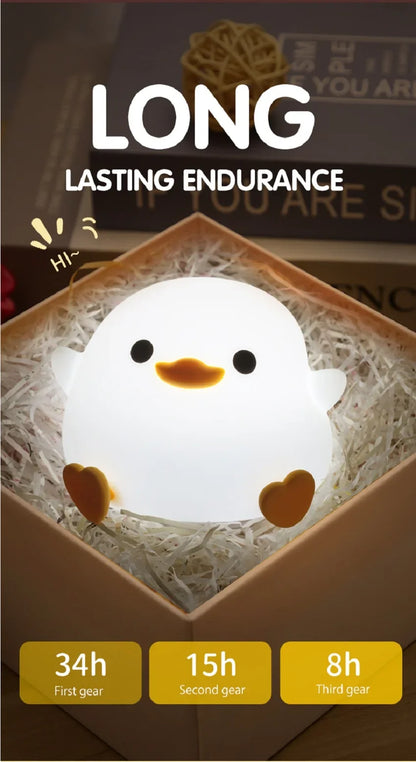 Duck Night Light: Cute LED Silicone Lamp for Kids - Serene Nest