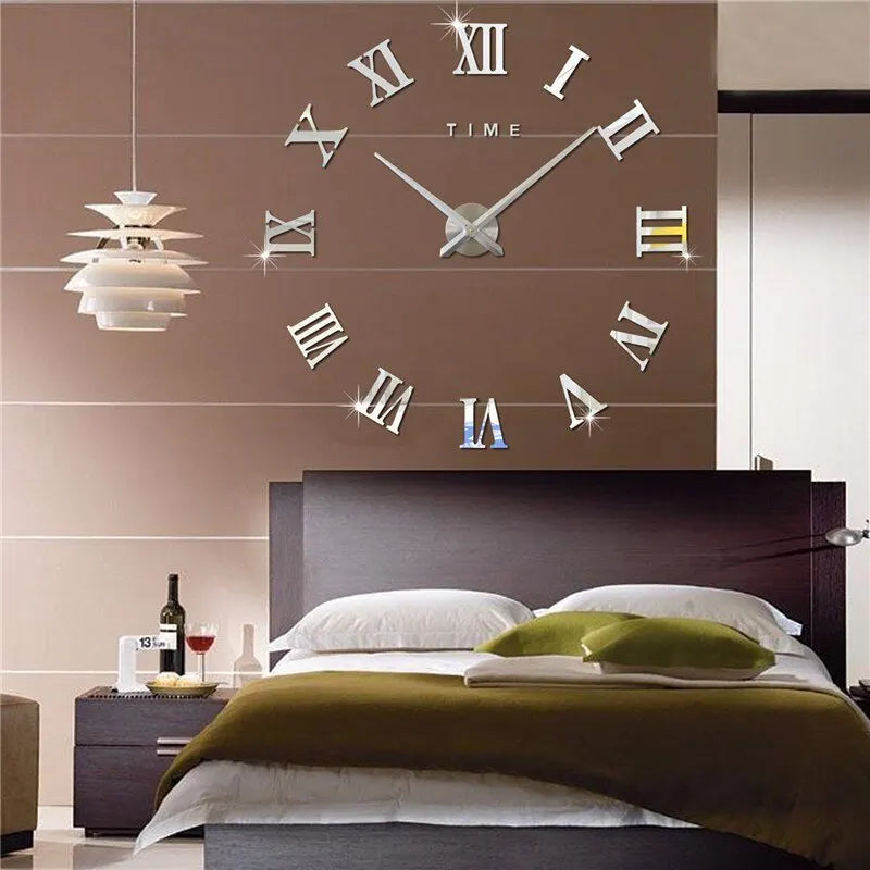 3D Acrylic Design: Our clock features a 3D acrylic design that creates a visually striking effect, with Roman numerals that seem to float in mid-air. - Serene Nest