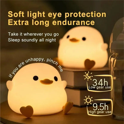 Duck Night Light: Cute LED Silicone Lamp for Kids - Serene Nest