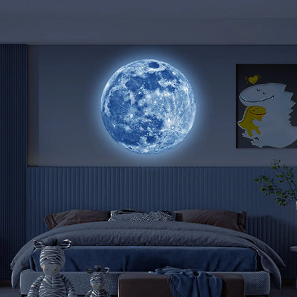 3D Luminous Moon Wall Sticker Glow In The Dark Fluorescent Sticker PVC Home Kids Room Decals Wall Decor Wallpaper - Serene Nest