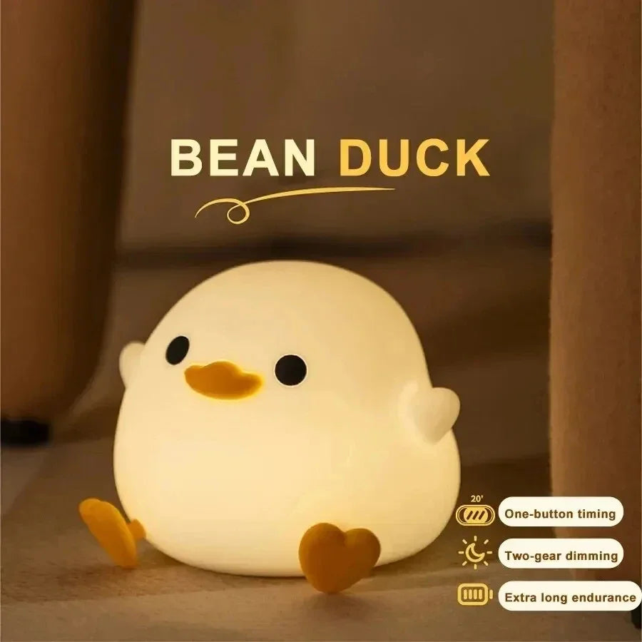 Duck Night Light: Cute LED Silicone Lamp for Kids - Serene Nest