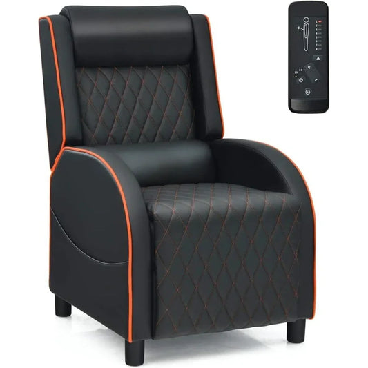 Luxury Massage Gaming Recliner Chair – Ergonomic Racing-Style Sofa with Adjustable Headrest, Backrest & Footrest for Home & Theater - Serene Nest