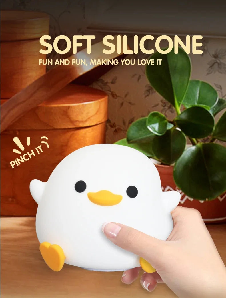 Duck Night Light: Cute LED Silicone Lamp for Kids - Serene Nest