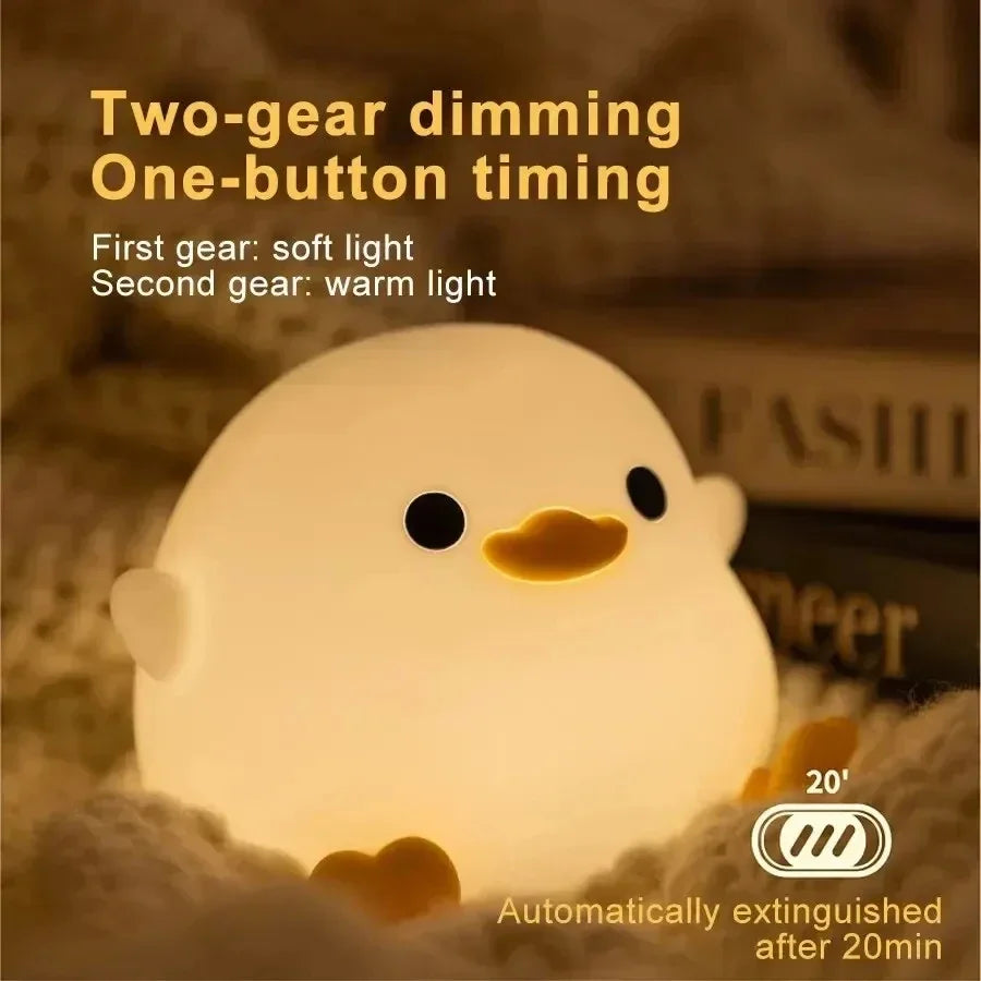 Duck Night Light: Cute LED Silicone Lamp for Kids - Serene Nest