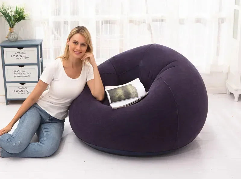 Large Lazy Inflatable Sofa Chair – Comfortable PVC Lounger for Living Room & Tatami Seating - Serene Nest