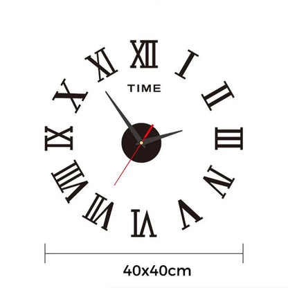 3D Acrylic Design: Our clock features a 3D acrylic design that creates a visually striking effect, with Roman numerals that seem to float in mid-air. - Serene Nest