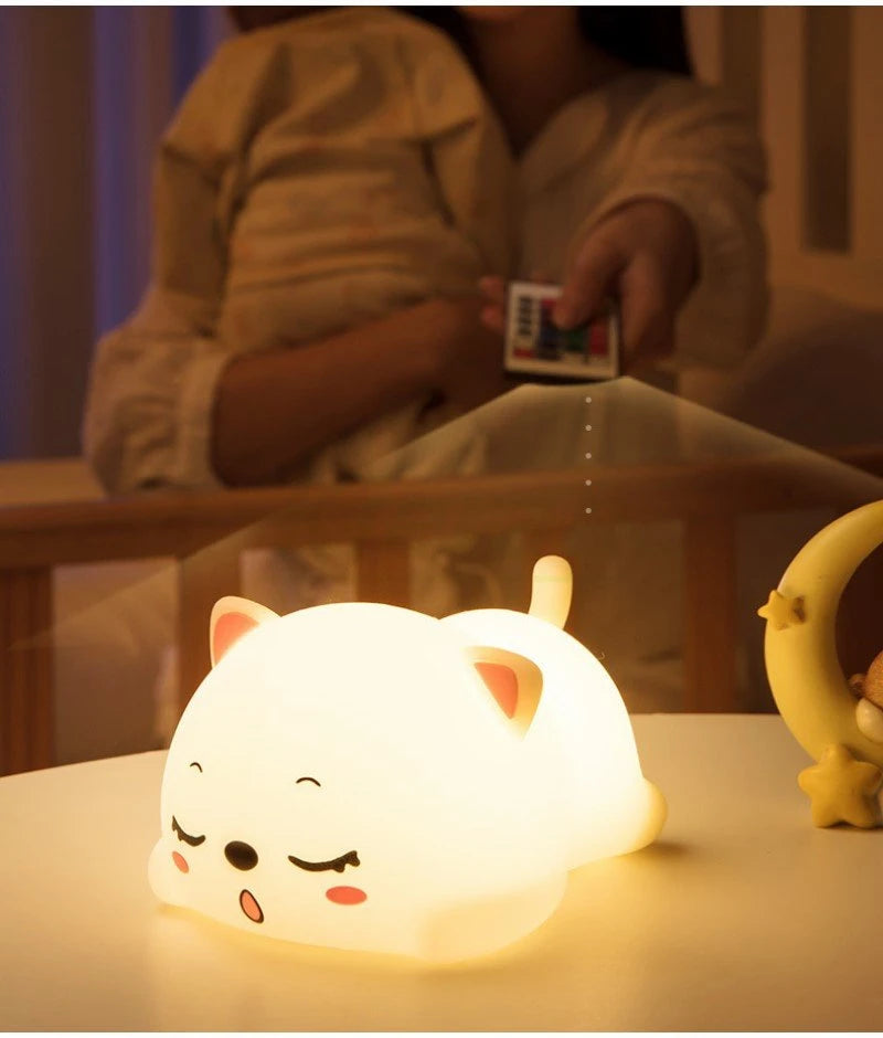 Cute Cat Design: Our night light features a lovable cat character that's sure to delight your child - Serene Nest